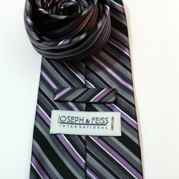 Joseph and Feiss International Tie Purple Gray - Picture 2 of 3